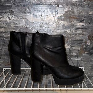 Divided Black Ankle Booties